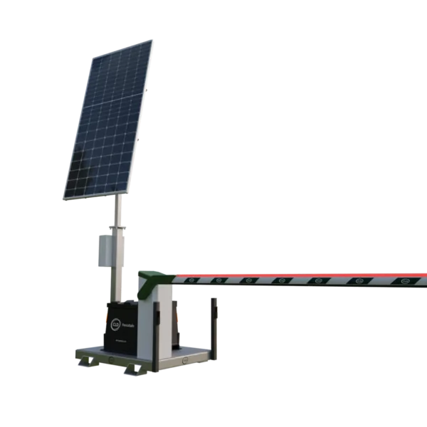 automatic security barrier with solar panel