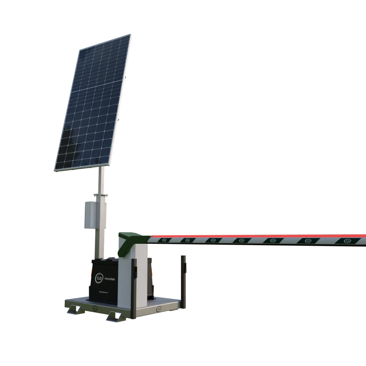 automatic security barrier with solar panel